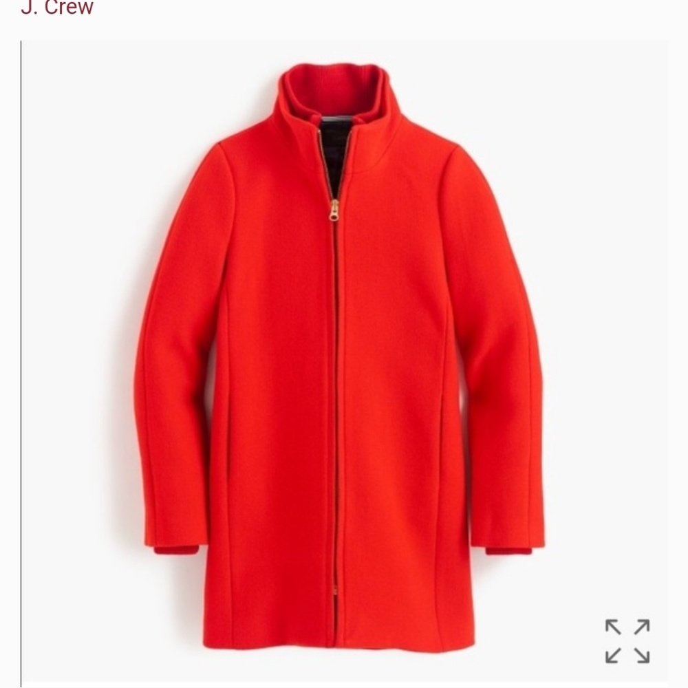 NWT JCrew Italian wool Lodge Coat in Vivid Flame,